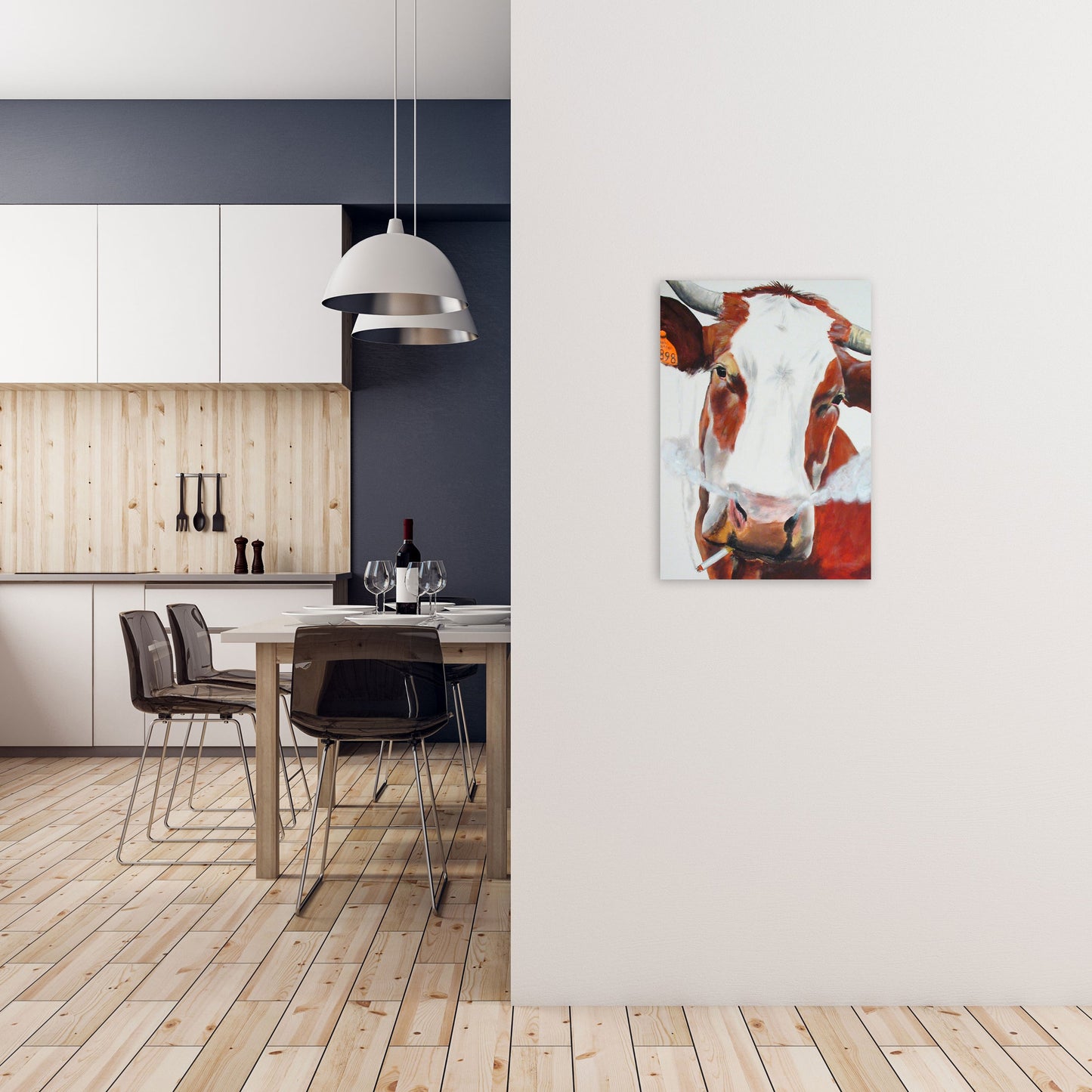 Cow Smoking 02 Kunstdruck