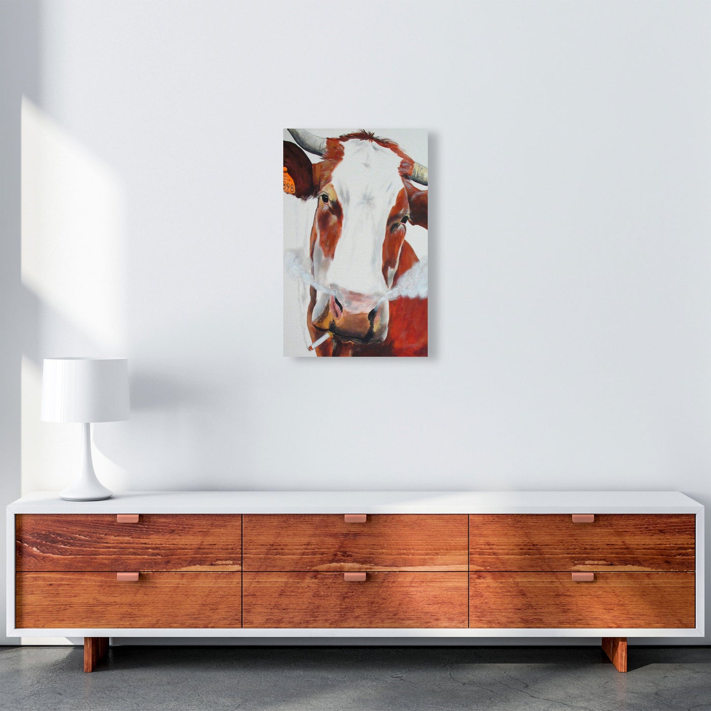 Cow Smoking 02 Kunstdruck