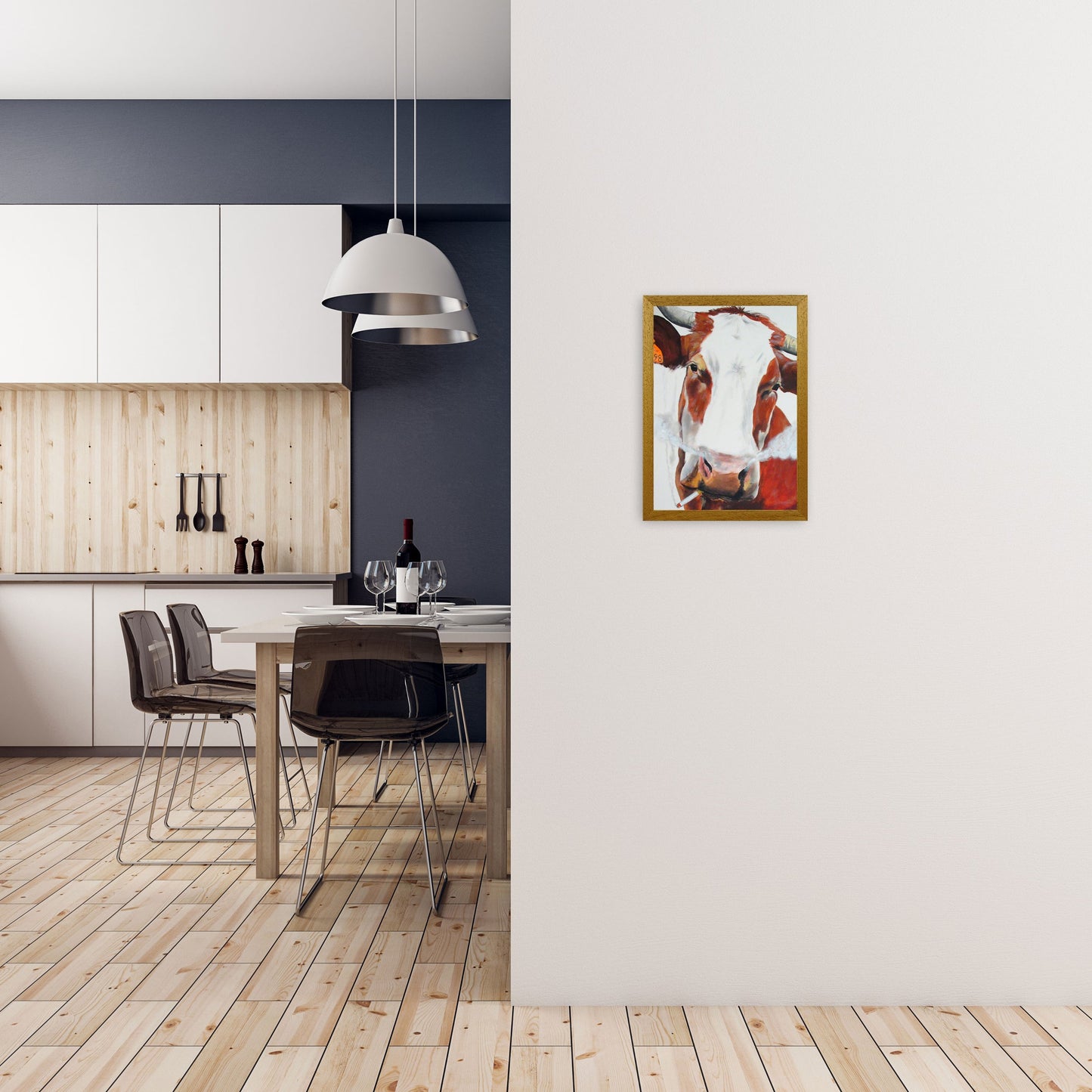 Cow Smoking 02 Kunstdruck