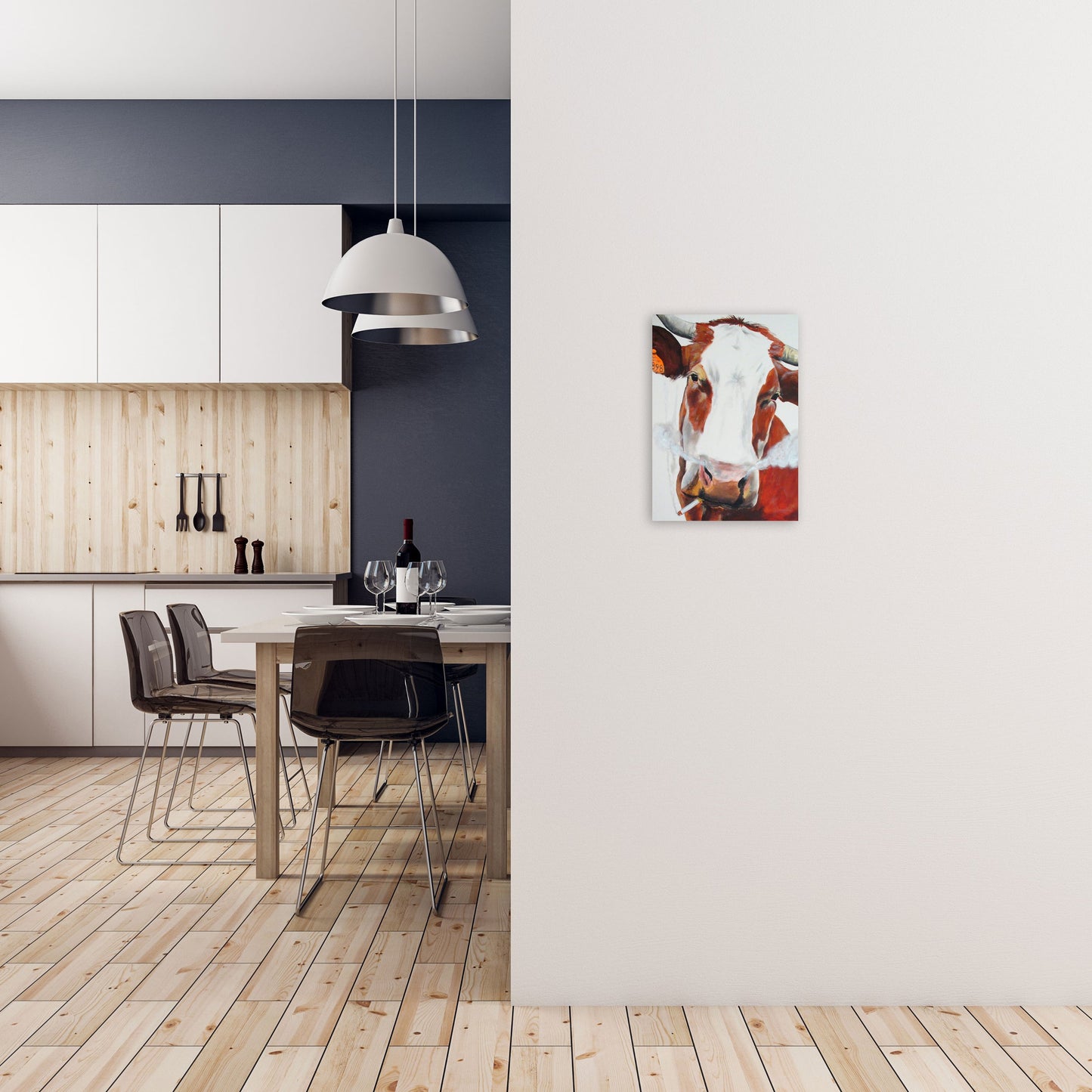 Cow Smoking 02 Kunstdruck