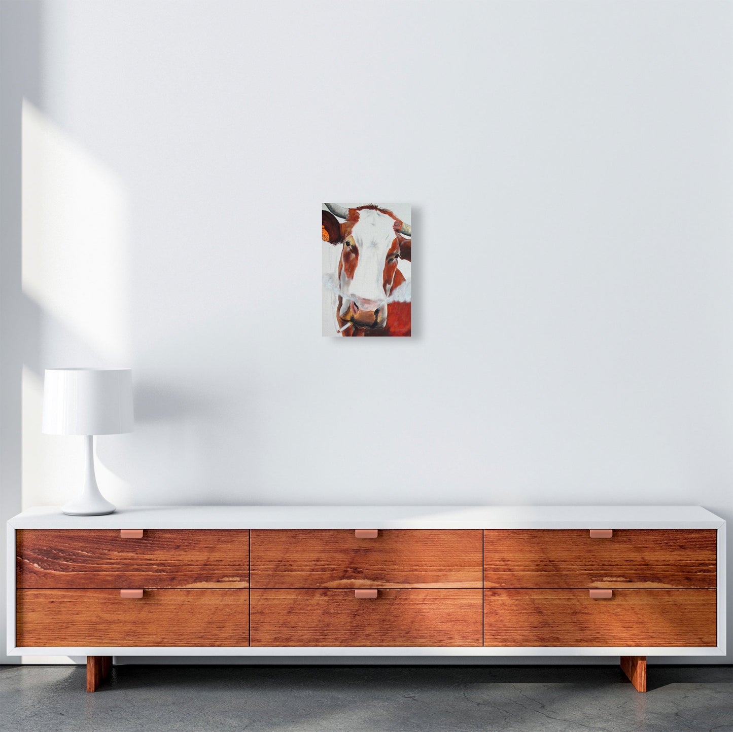Cow Smoking 02 Kunstdruck
