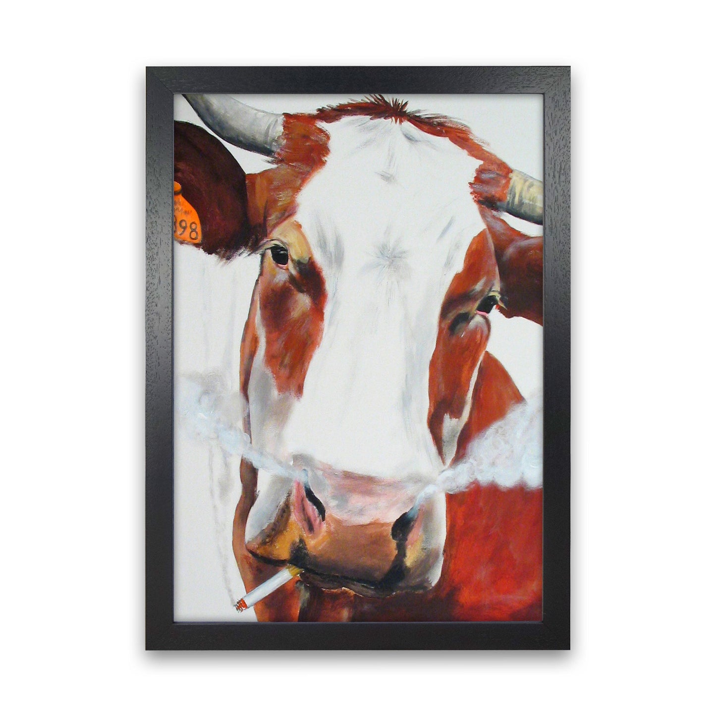 Cow Smoking 02 Kunstdruck