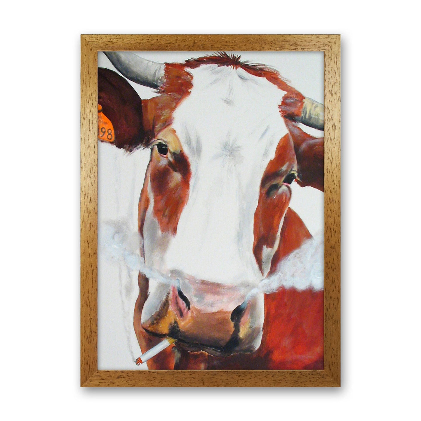 Cow Smoking 02 Kunstdruck