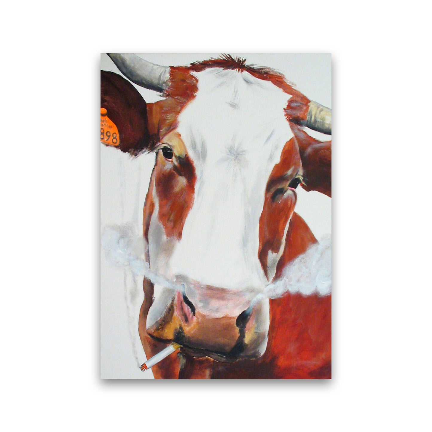 Cow Smoking 02 Kunstdruck