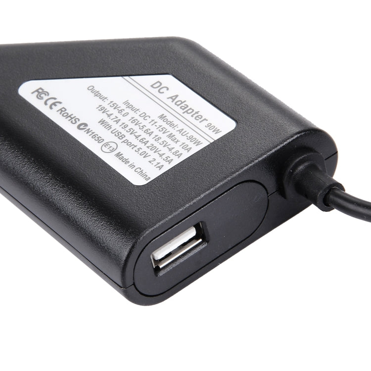 Frendorf | Laptop Notebook Power 90W Universal Auto-Ladegerät mit 8 Stromadaptern & 1 USB-Port für Samsung, Sony, Asus, Acer, IBM, HP, Lenovo (Schwarz)