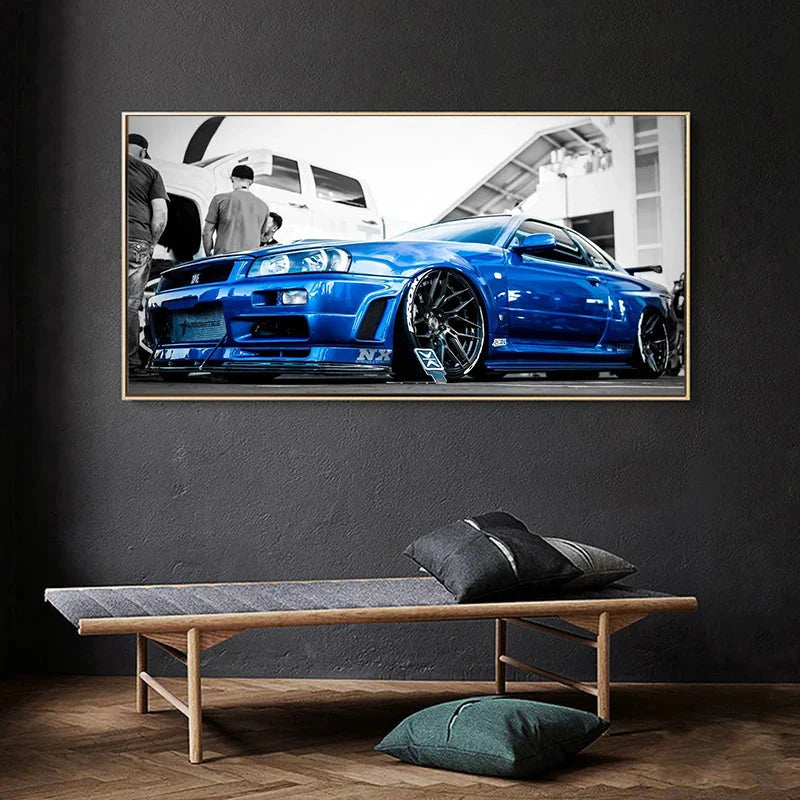 COOL Vintage Auto Luxus Leistungsauto Klassiker Auto Serie Druck Leinwand Poster für Zimmer Wohnkunst Zuhause Moderne Wanddekoration