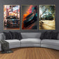 COOL Vintage Auto Luxus Leistungsauto Klassiker Auto Serie Druck Leinwand Poster für Zimmer Wohnkunst Zuhause Moderne Wanddekoration