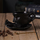 Frendorf | Metal Touching Face Kreative Keramische Kiss Kaffee Becher, Künstlerisches Vibe Becher & Untertasse Set