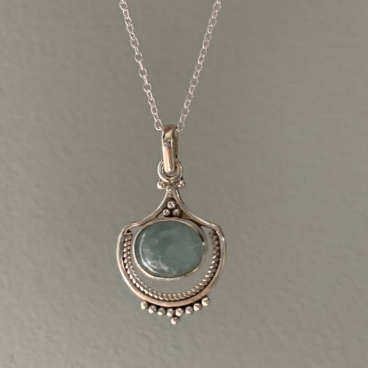 Frendorf | Boho Opal Halskette in Silber