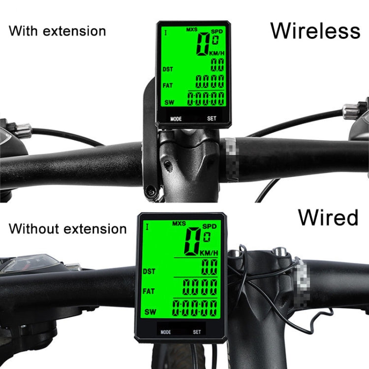 Frendorf | 2.8 Zoll Englisch Drahtlos Wasserdicht Fahrradcomputer LCD Kilometerzähler Geschwindigkeitsmesser mit Verlängerungshalter