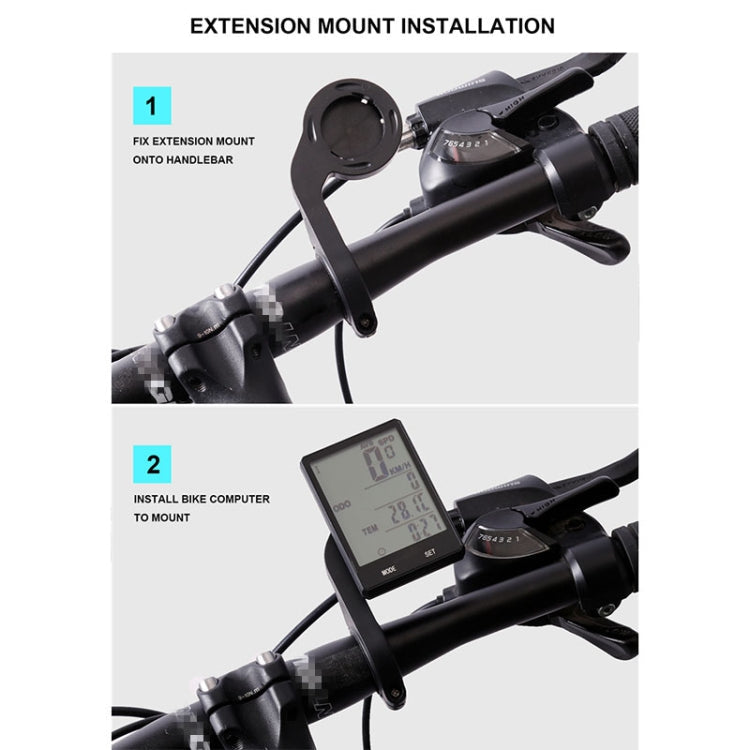 Frendorf | 2.8 Zoll Englisch Drahtlos Wasserdicht Fahrradcomputer LCD Kilometerzähler Geschwindigkeitsmesser mit Verlängerungshalter