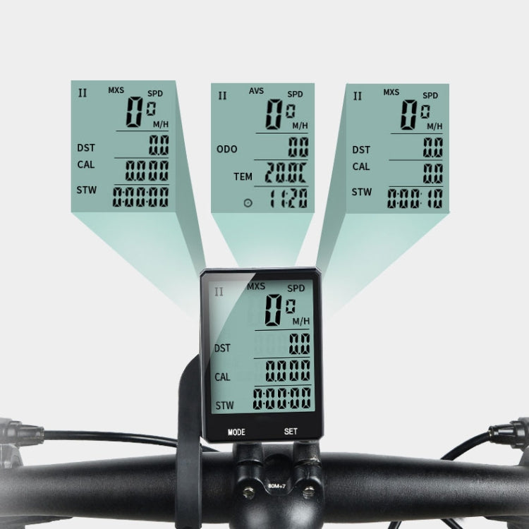 Frendorf | 2.8 Zoll Englisch Drahtlos Wasserdicht Fahrradcomputer LCD Kilometerzähler Geschwindigkeitsmesser mit Verlängerungshalter