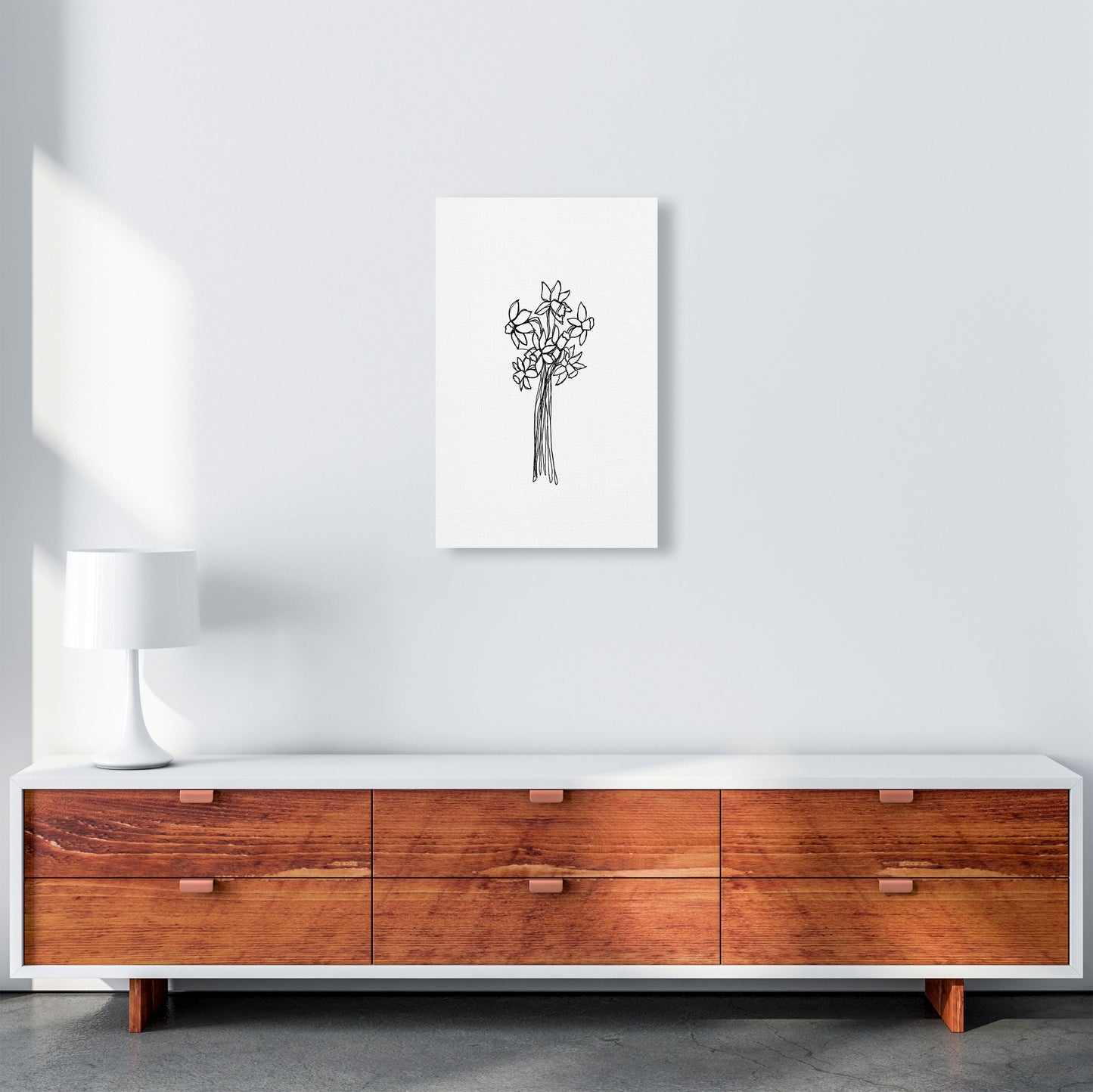 Narzissen Linien Kunstdruck