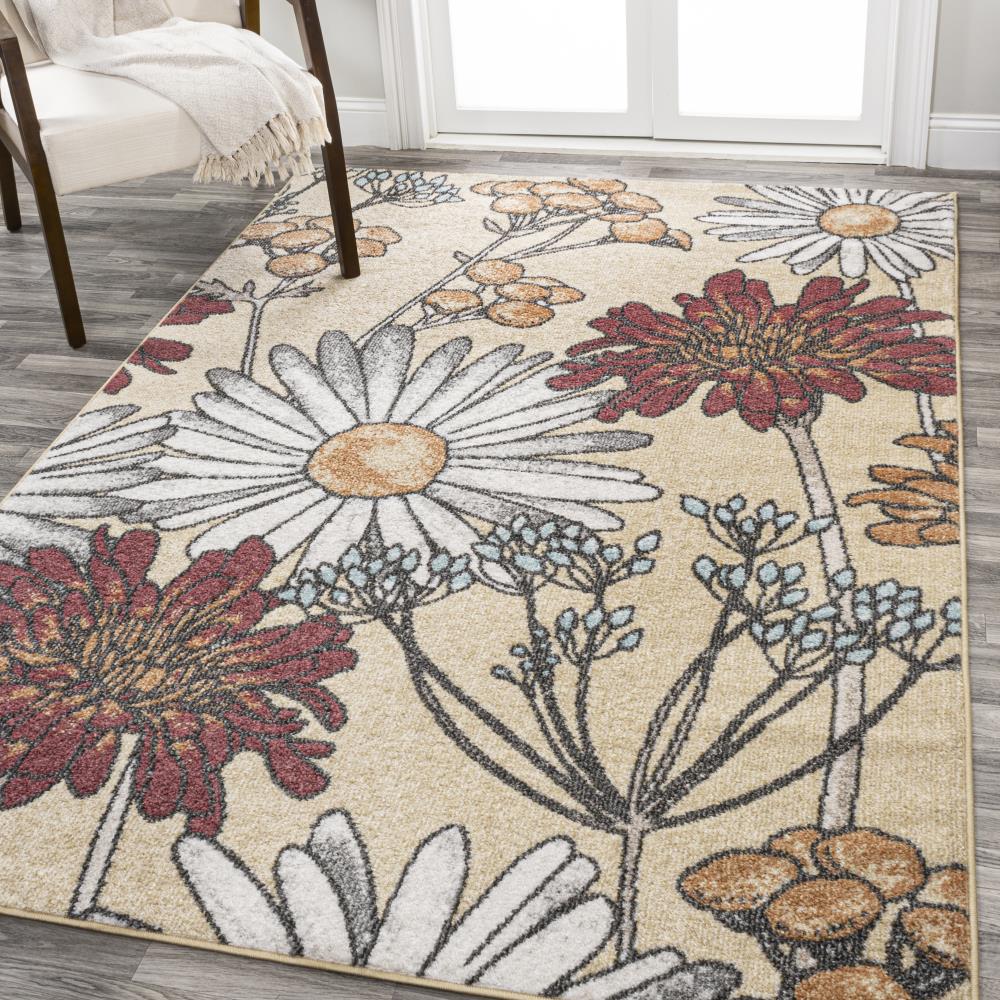 Moderner botanischer Wildblumen-Teppich