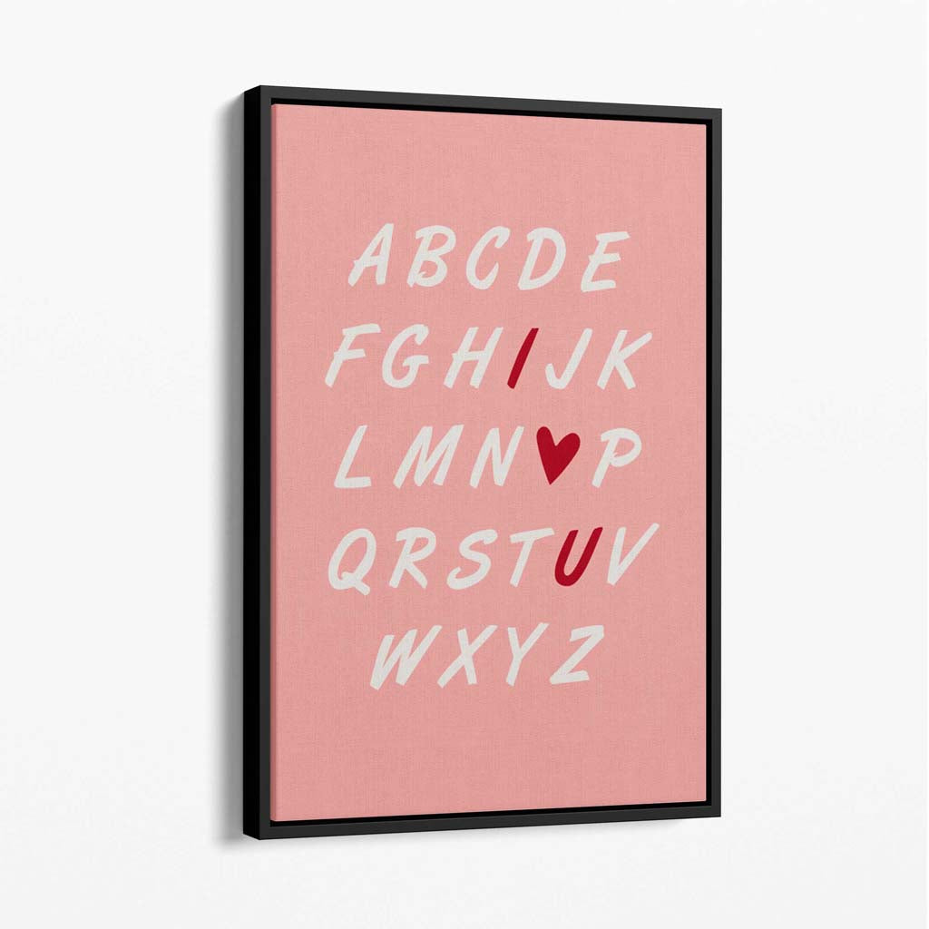 Ich liebe dich Alphabet Leinwanddruck