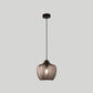 Frendorf | LuxeWave Nordic Glas-Pendelleuchte | Wellenstruktur | 1-Licht Barrel Design | Rauchgrau & Cognac Optionen