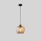 Frendorf | LuxeWave Nordic Glas-Pendelleuchte | Wellenstruktur | 1-Licht Barrel Design | Rauchgrau & Cognac Optionen