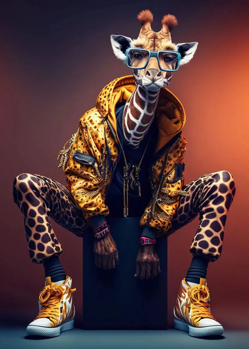 Leinwandmalerei abstraktes Tier Löwe Panda Poster Rapper Stil Leinwanddruck Nachttischmalerei für Wohnwandkunst Dekoration Bild