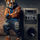 Leinwandmalerei abstraktes Tier Löwe Panda Poster Rapper Stil Leinwanddruck Nachttischmalerei für Wohnwandkunst Dekoration Bild