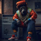 Leinwandmalerei abstraktes Tier Löwe Panda Poster Rapper Stil Leinwanddruck Nachttischmalerei für Wohnwandkunst Dekoration Bild