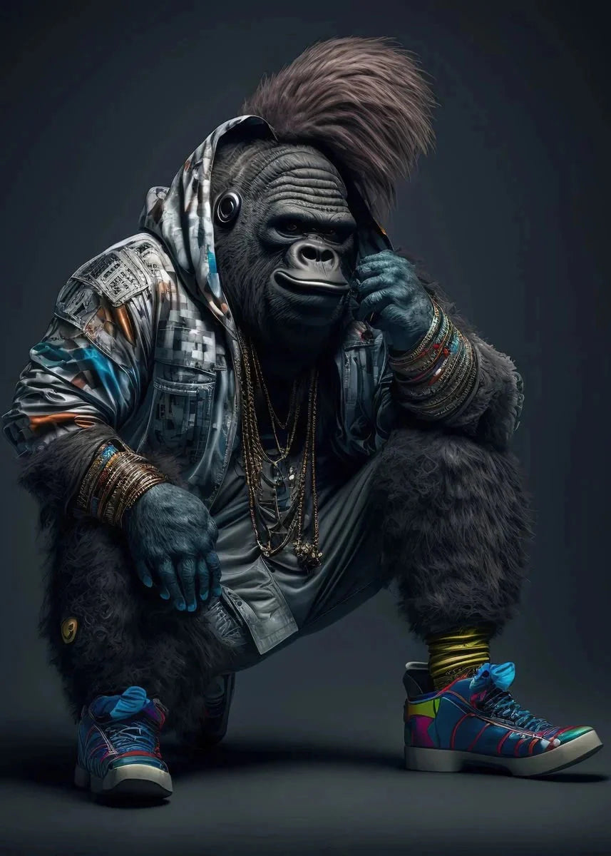 Leinwandmalerei abstraktes Tier Löwe Panda Poster Rapper Stil Leinwanddruck Nachttischmalerei für Wohnwandkunst Dekoration Bild