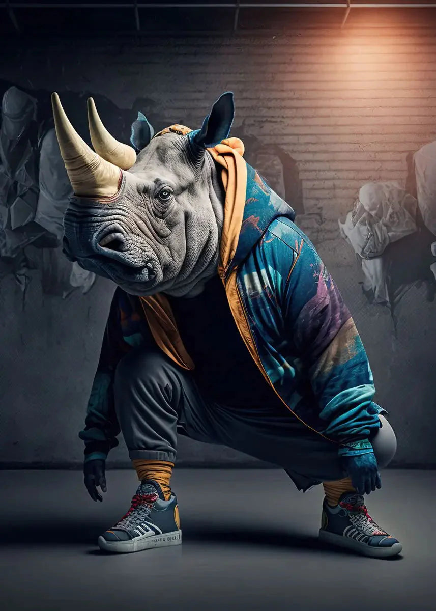 Leinwandmalerei abstraktes Tier Löwe Panda Poster Rapper Stil Leinwanddruck Nachttischmalerei für Wohnwandkunst Dekoration Bild