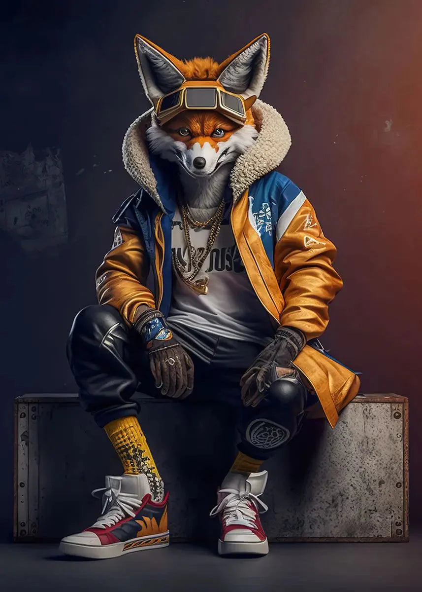 Leinwandmalerei abstraktes Tier Löwe Panda Poster Rapper Stil Leinwanddruck Nachttischmalerei für Wohnwandkunst Dekoration Bild