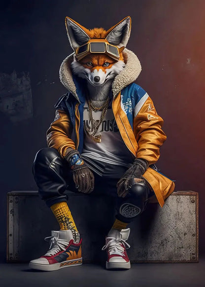 Leinwandmalerei abstraktes Tier Löwe Panda Poster Rapper Stil Leinwanddruck Nachttischmalerei für Wohnwandkunst Dekoration Bild