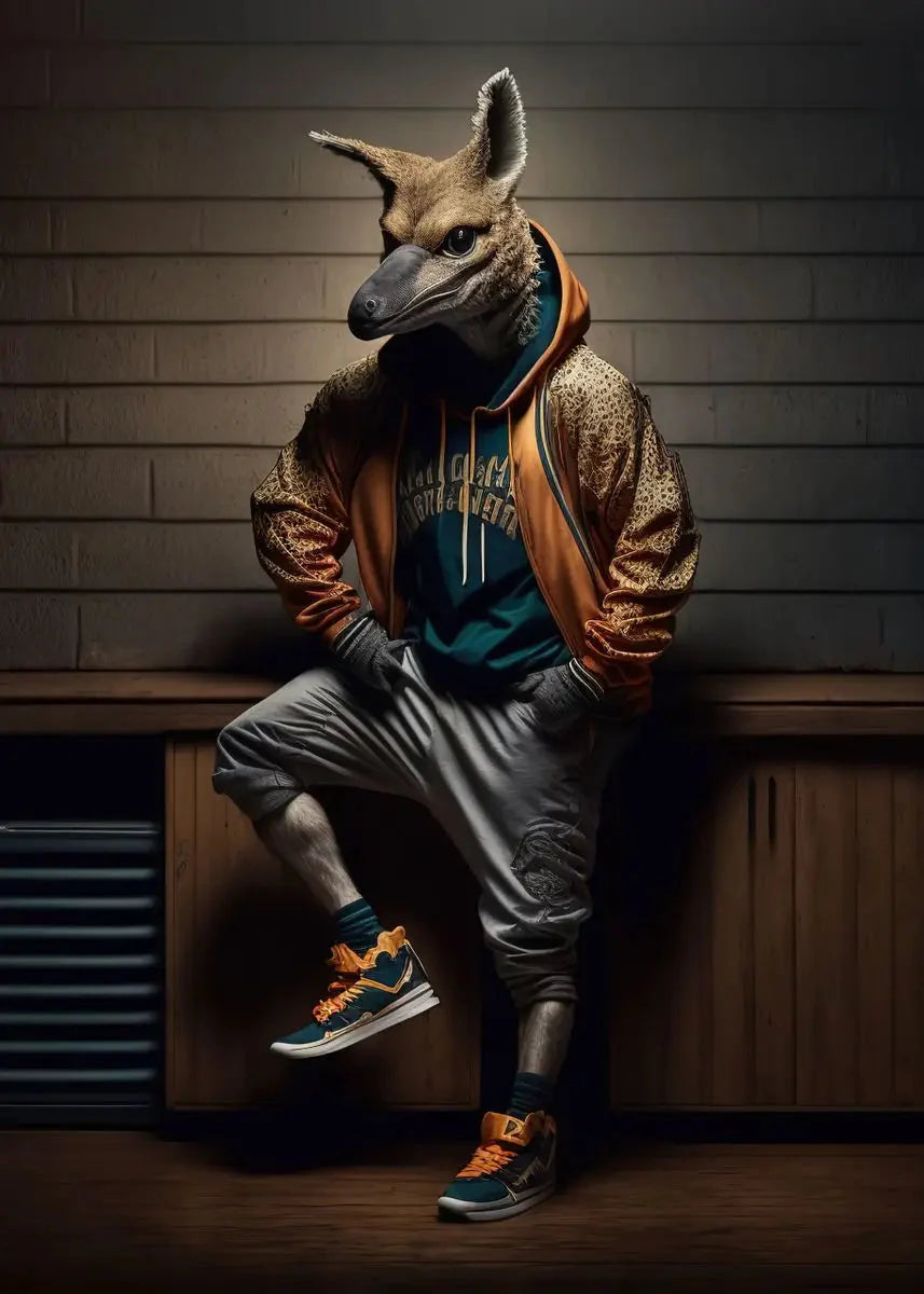 Leinwandmalerei abstraktes Tier Löwe Panda Poster Rapper Stil Leinwanddruck Nachttischmalerei für Wohnwandkunst Dekoration Bild
