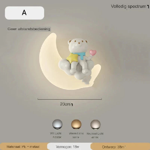 Wandleuchte Mond | Sanfte Beleuchtung | Hochwertige Qualität - Noram