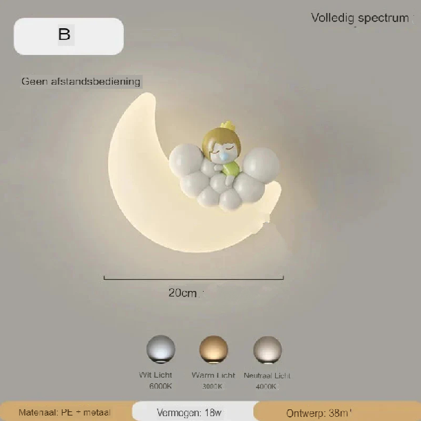 Wandleuchte Mond | Sanfte Beleuchtung | Hochwertige Qualität - Noram