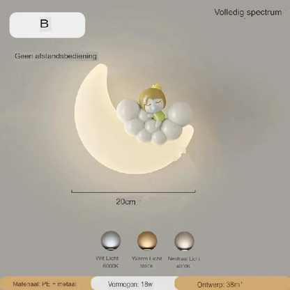 Wandleuchte Mond | Sanfte Beleuchtung | Hochwertige Qualität - Noram