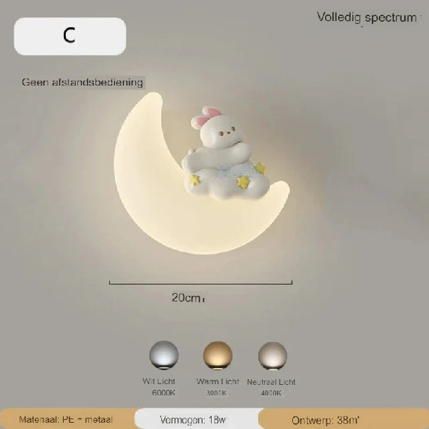 Wandleuchte Mond | Sanfte Beleuchtung | Hochwertige Qualität - Noram