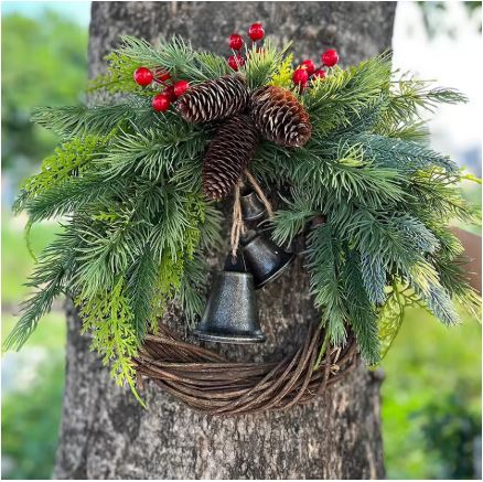 Frendorf | Bauernhaus Weihnachtskranz, Boho Kranz, Feiertagskranz