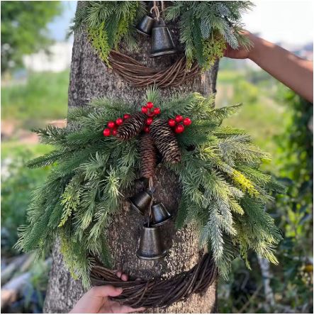 Frendorf | Bauernhaus Weihnachtskranz, Boho Kranz, Feiertagskranz