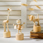 Cartoon Holzkunst bewegliche Puppe Schreibtischfigur Ornamente Clown Pferd Giraffe Hund Statue Handwerks Spielzeug Geschenke Wohnkultur