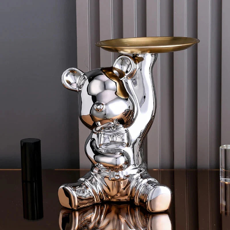 Keramische Farbige Plattenbären Aufbewahrungsbox Home Living Neues Zimmer Desktop Aufbewahrungstablett Dekorative Statue Sparschwein Ornamente