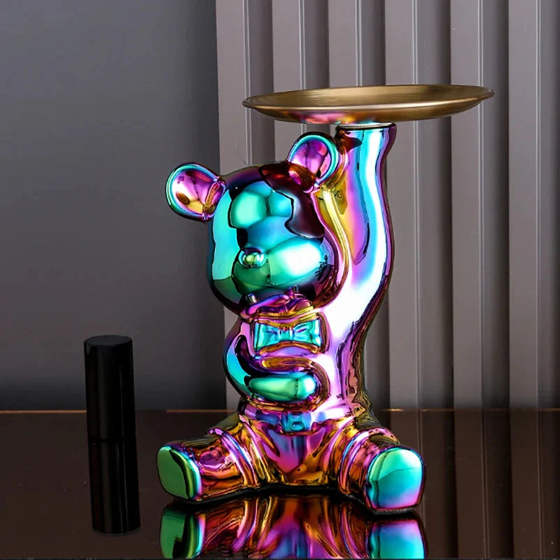 Keramische Farbige Plattenbären Aufbewahrungsbox Home Living Neues Zimmer Desktop Aufbewahrungstablett Dekorative Statue Sparschwein Ornamente