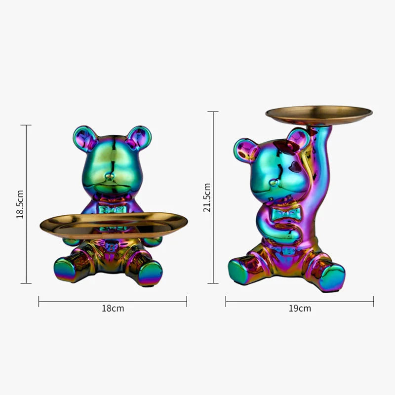 Keramische Farbige Plattenbären Aufbewahrungsbox Home Living Neues Zimmer Desktop Aufbewahrungstablett Dekorative Statue Sparschwein Ornamente