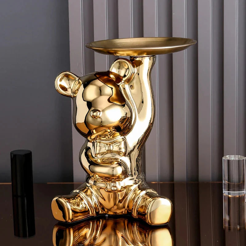 Keramische Farbige Plattenbären Aufbewahrungsbox Home Living Neues Zimmer Desktop Aufbewahrungstablett Dekorative Statue Sparschwein Ornamente