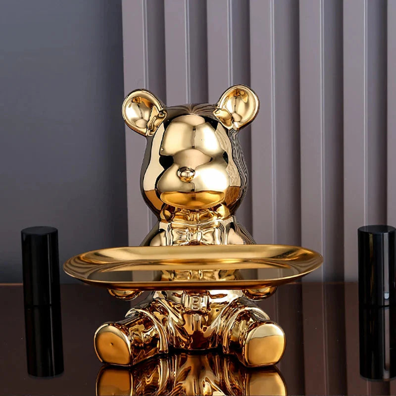 Keramische Farbige Plattenbären Aufbewahrungsbox Home Living Neues Zimmer Desktop Aufbewahrungstablett Dekorative Statue Sparschwein Ornamente