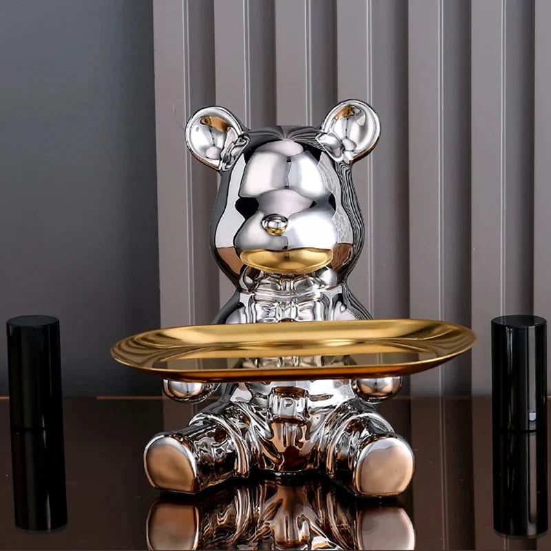 Keramische Farbige Plattenbären Aufbewahrungsbox Home Living Neues Zimmer Desktop Aufbewahrungstablett Dekorative Statue Sparschwein Ornamente
