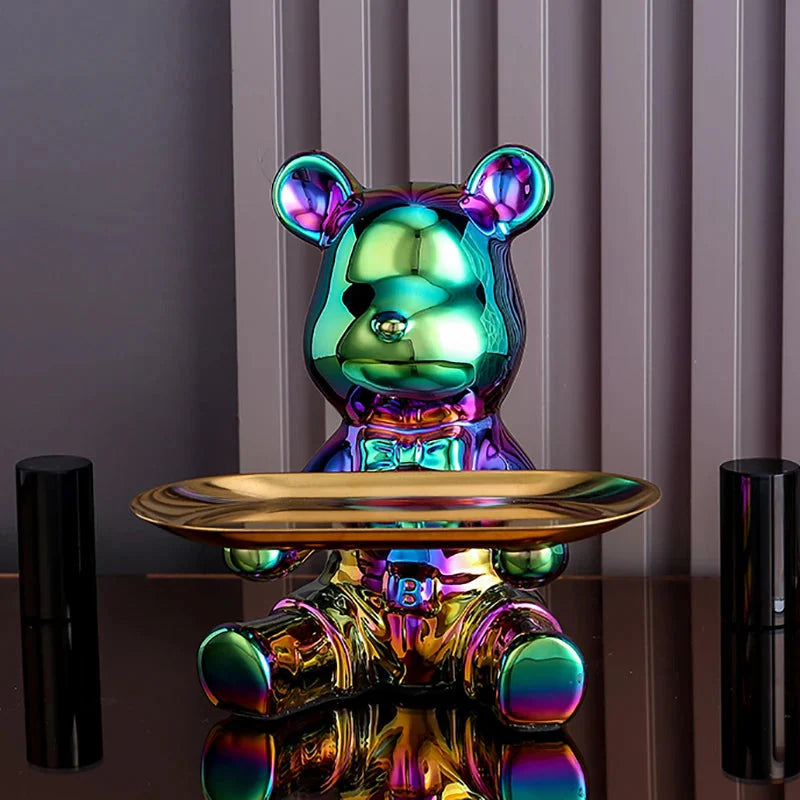 Keramische Farbige Plattenbären Aufbewahrungsbox Home Living Neues Zimmer Desktop Aufbewahrungstablett Dekorative Statue Sparschwein Ornamente