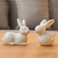 Keramische niedliche reinen weißen Hasenfiguren Porzellan Tisch Heimdekoration China Geschenk moderne Statue handgefertigte Einrichtungsgegenstände DHYY05