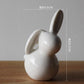 Keramische niedliche reinen weißen Hasenfiguren Porzellan Tisch Heimdekoration China Geschenk moderne Statue handgefertigte Einrichtungsgegenstände DHYY05