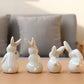 Keramische niedliche reinen weißen Hasenfiguren Porzellan Tisch Heimdekoration China Geschenk moderne Statue handgefertigte Einrichtungsgegenstände DHYY05