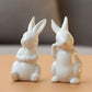 Keramische niedliche reinen weißen Hasenfiguren Porzellan Tisch Heimdekoration China Geschenk moderne Statue handgefertigte Einrichtungsgegenstände DHYY05