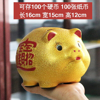 Keramische Glücksschwein Münzschweinetöpfchen große Kapazität Kinder Aufbewahrungsbox süßes Schwein Tier Glas Zuhause Sparschwein Kinder Geschenk