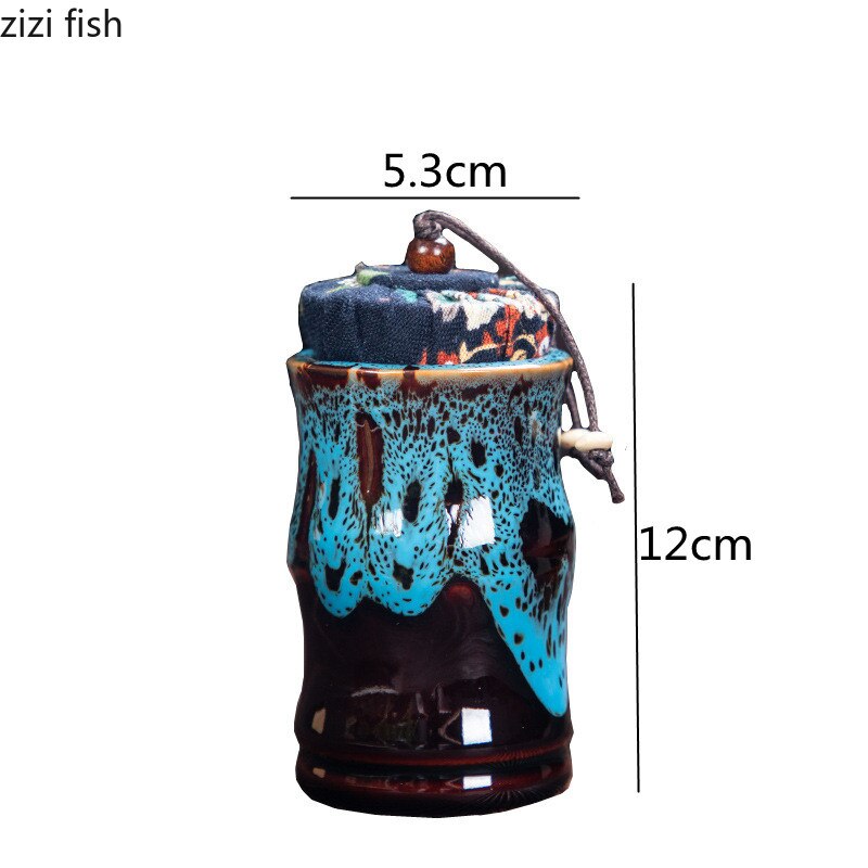 Keramischer Teedose Teebox Teebehälter Lagertank Versiegeltes Glas Getreidetank Bonbonglas Teeorganizer Teedose Schreibtischaufbewahrungsbox