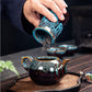 Keramischer Teedose Teebox Teebehälter Lagertank Versiegeltes Glas Getreidetank Bonbonglas Teeorganizer Teedose Schreibtischaufbewahrungsbox